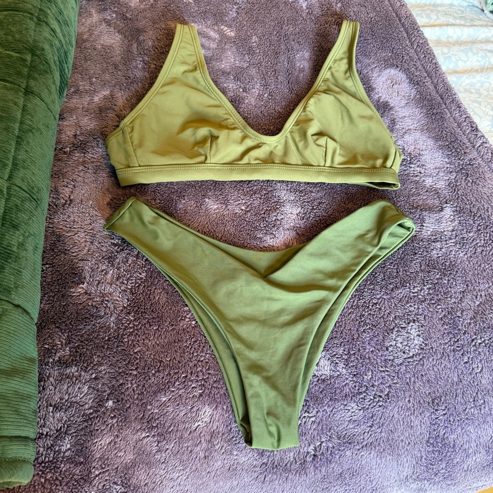 NEW Olive Green Bikini Set Small S NWOT No Boundaries